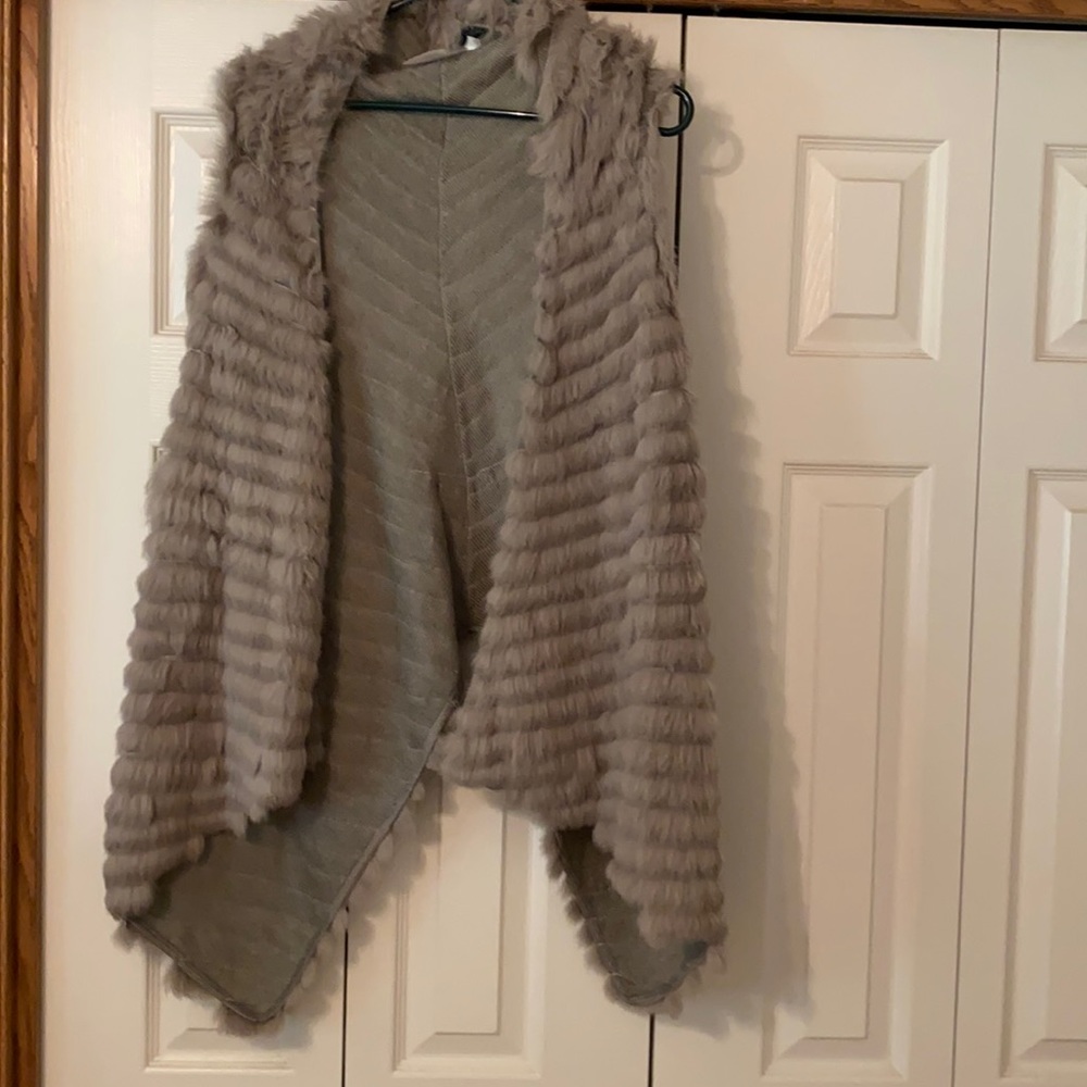 Gray Rabbit fur vest
